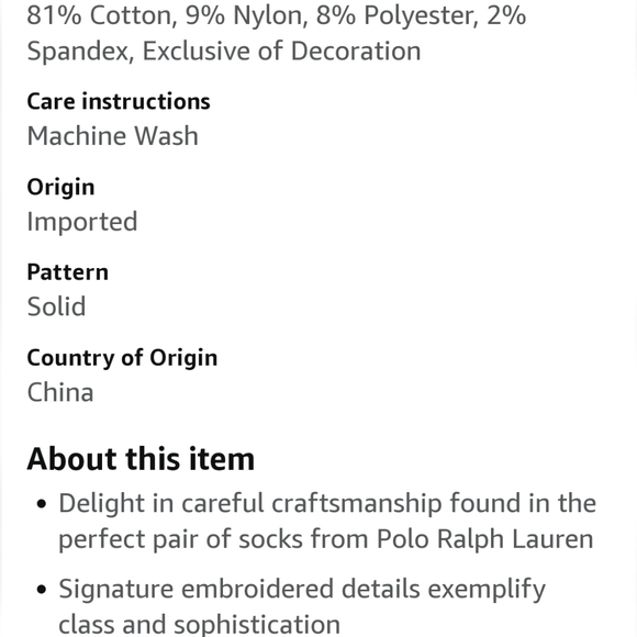 NWT Men's Ralph Lauren Polo Big Pony 3 Pairs Crew Socks - Picture 12 of 12